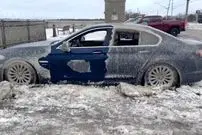ببینید| خودروی BMW سرقتی بر اثر سرمای شدید یخ زد