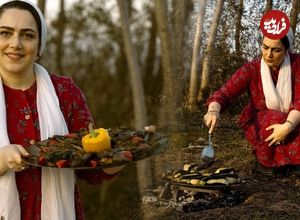 ببینید| غذای روستایی در ایران؛ پخت دلمه بادمجان در جنگل