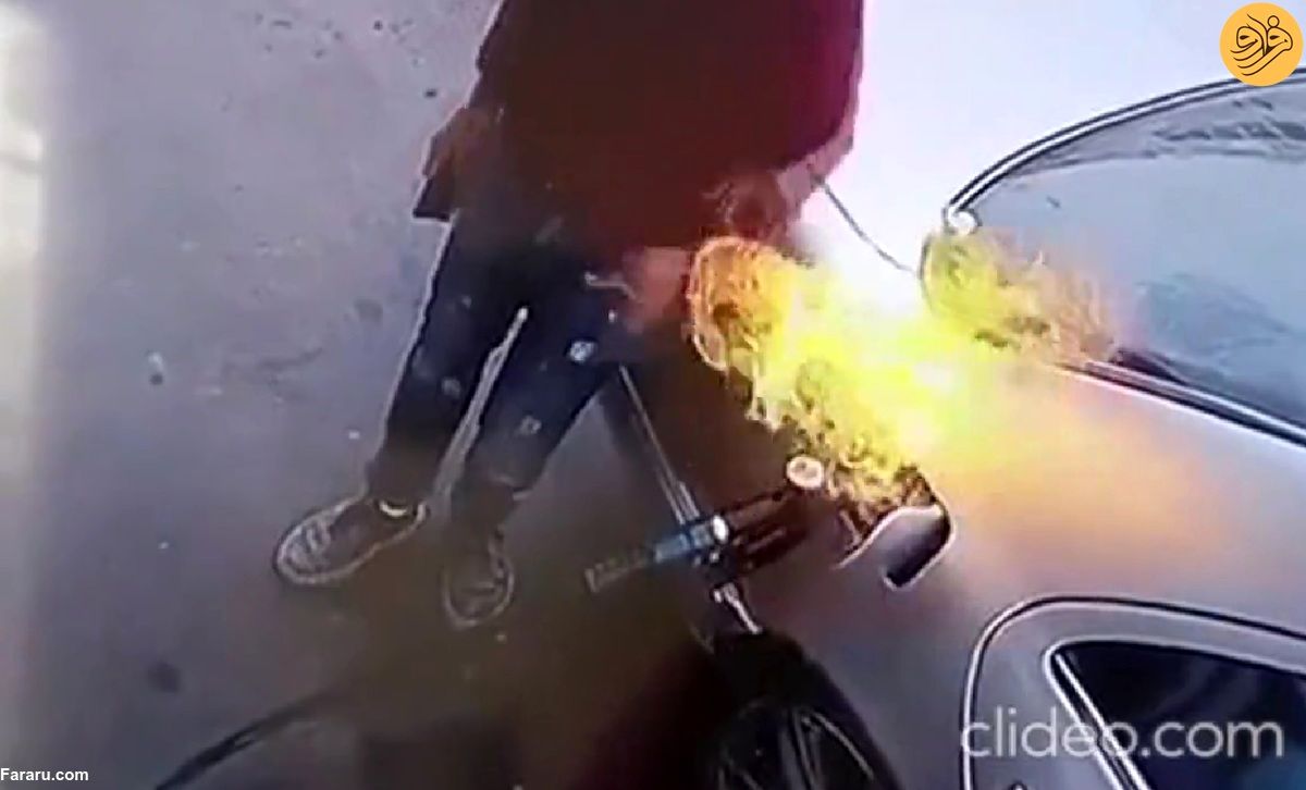 (ویدئو) بازی با فندک در پمپ بنزین فاجعه آفرید