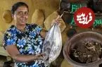 ببینید| غذای روستایی در سریلانکا؛ پخت یک غذای سنتی با ماهی