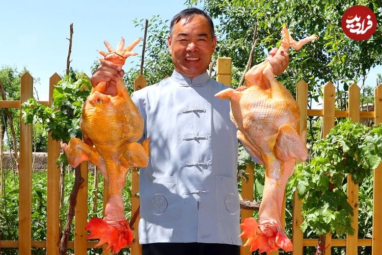 ببینید؛ غذای روستایی در چین؛ پخت یک غذای محلی و معرف با خروس