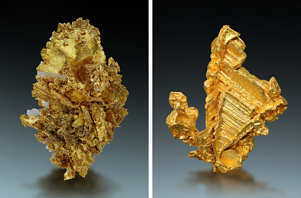 (ویدئو) شگفت انگیزترین کریستال های طلای کشف شده در جهان