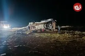 عکس| واژگونی مرگبار در یزد