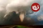 ببینید| لحظه‌ای نادر از تولد یک گردباد مهیب در آمریکا