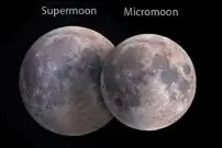 عکس روز ناسا از اَبَرماه در برابر ریزماه