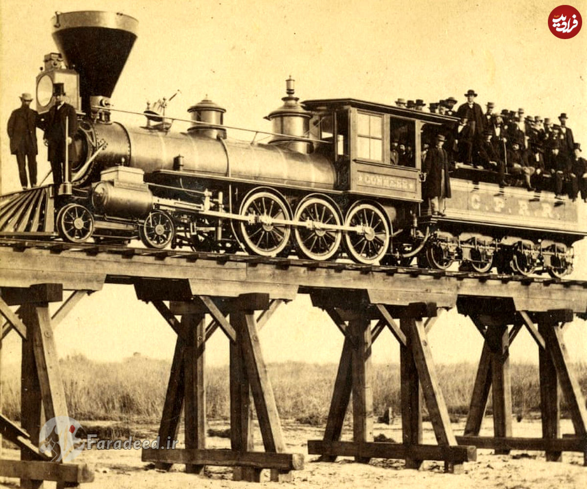تصاویر/ مراحل ساخت راه‌آهن در ایالات متحده آمریکا؛ ۱۵۰ سال پیش