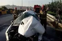 (ویدئو) تصادف شدید پژو ۲۰۶؛ جمع شدن کاپوت در یک برخورد!
