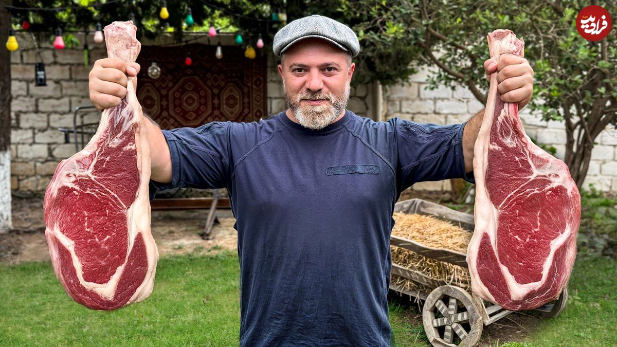 ببینید؛ غذای روستایی در آذربایجان؛ کباب ران بره و سیب زمینی به روشی متفاوت