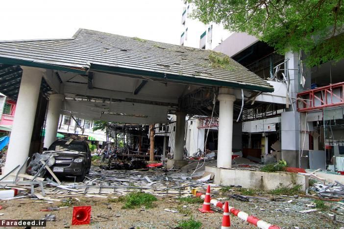 تصاویر/ انفجار خودروی بمبگذاری شده در تایلند
