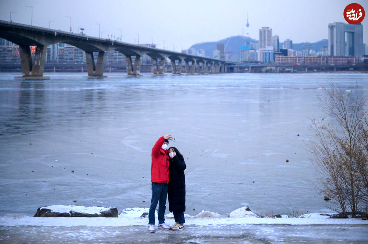تصاویر/ یخ زدن رودخانه در کره جنوبی
