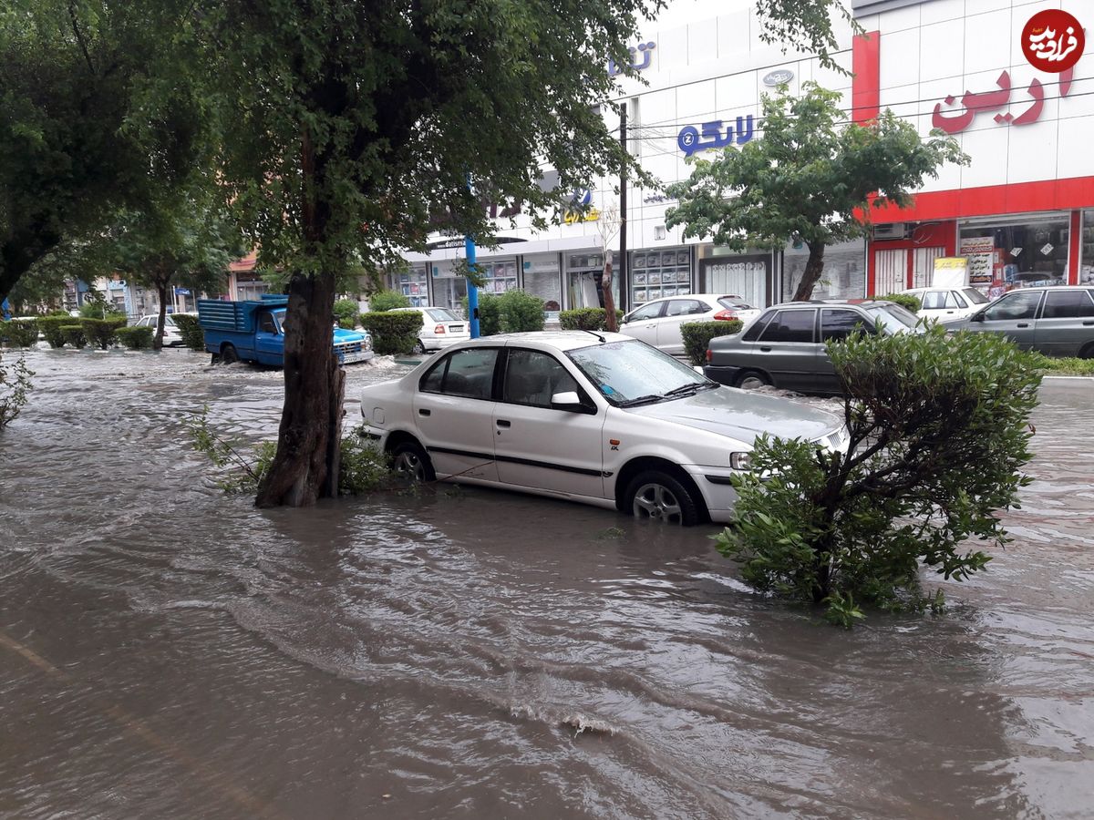 (ویدئو) نمایی از آبگرفتگی عجیب معابر در اهواز