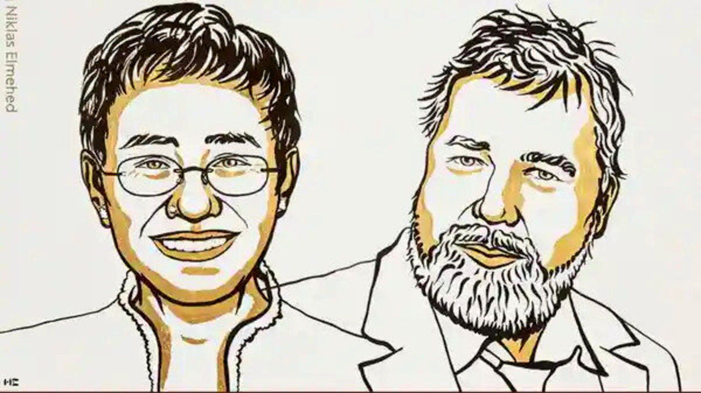 دو روزنامه‌نگار برنده جایزه صلح نوبل ۲۰۲۱ شدند