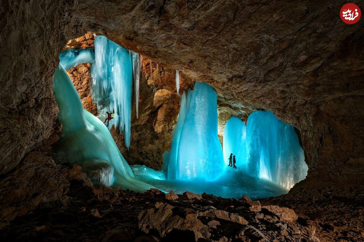 تصاویری از زیباترین غار‌های یخی اروپا