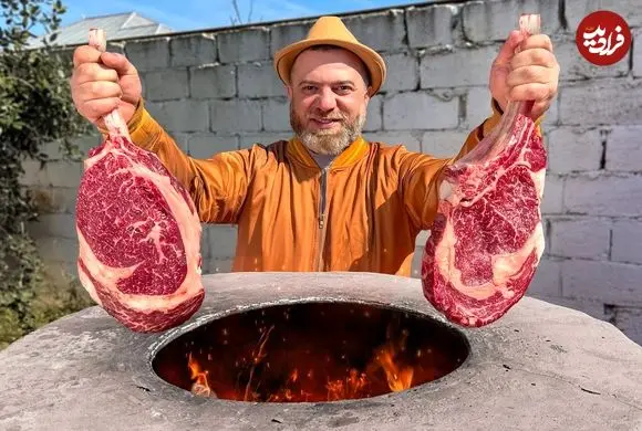 ببینید| غذای روستایی در آذربایجان؛ تهیه استیک به روشی متفاوت