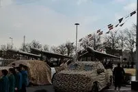 (عکس) موشک بالستیک عماد و پهپاد شاهد۱۳۶ در میدان آزادی تهران