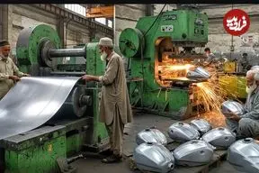 ببینید| مراحل دیدنی تولید انبوه باک سوخت موتورسیکلت در پاکستان