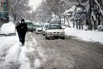 (عکس) ارتفاع عجیب برف در گردنه اسد آباد