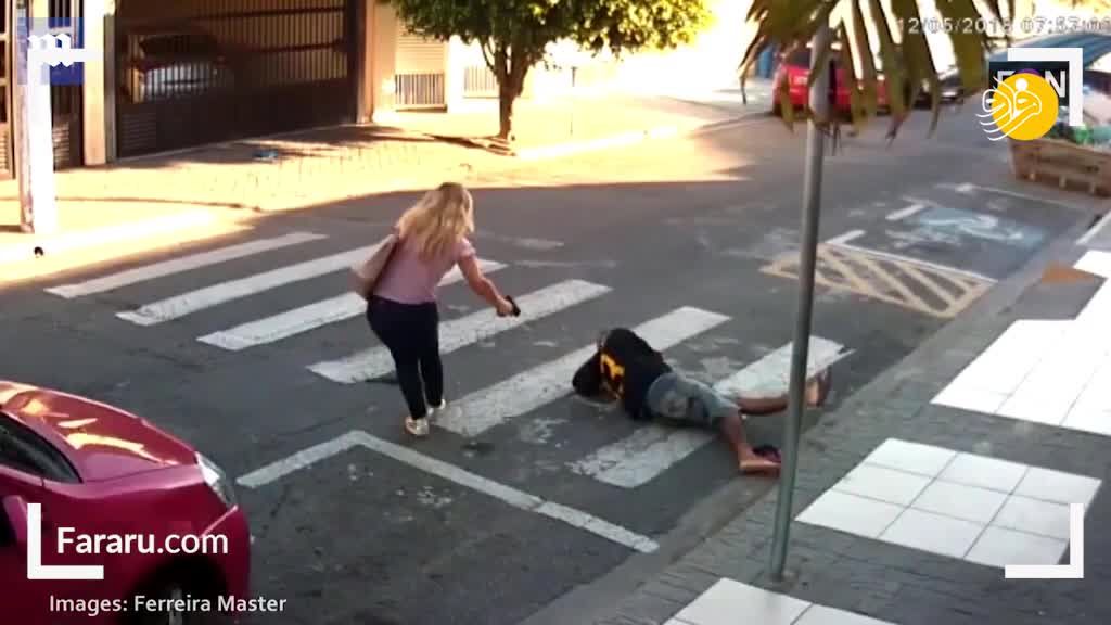 ویدئو +۱۶/ مادر برزیلی دزد مسلح را کشت!