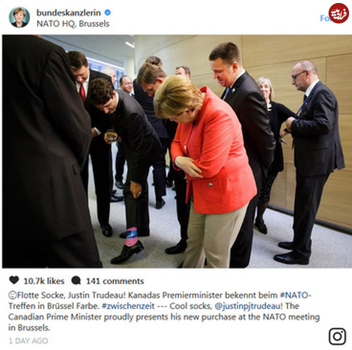 تصاویر/ جوراب‌های رنگی نخست‌وزیر کانادا