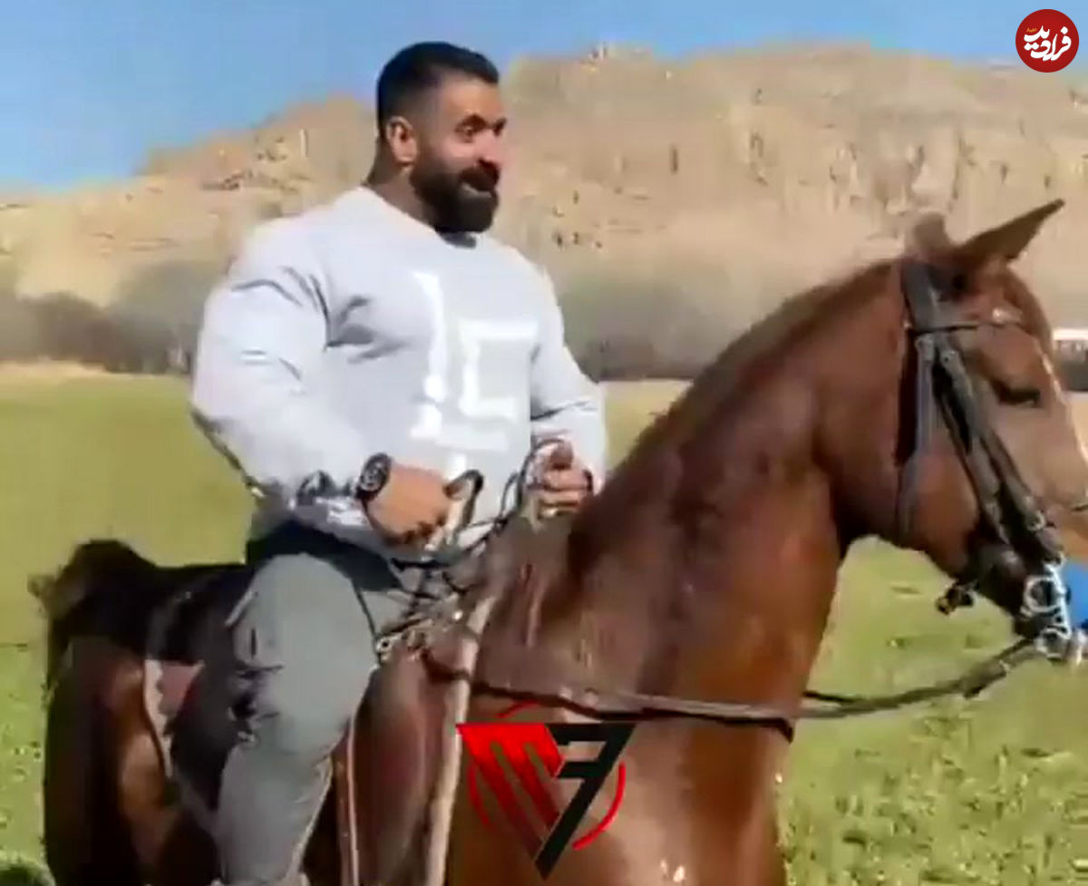 (ویدئو) وقتی گرگ ایرانی از اسب سواری می‌ترسد!