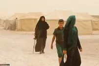 تصاویر/ دردسر توفان برای آوارگان فلوجه