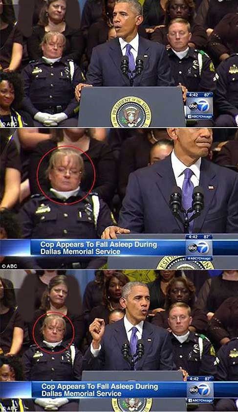 عکس/ زنی که در سخنرانی اوباما سوژه شد