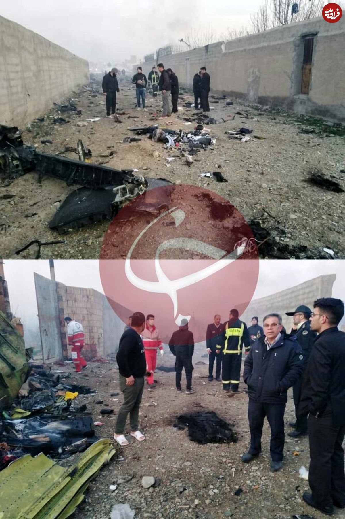 اولین تصاویر از سقوط هواپیمای اوکراینی