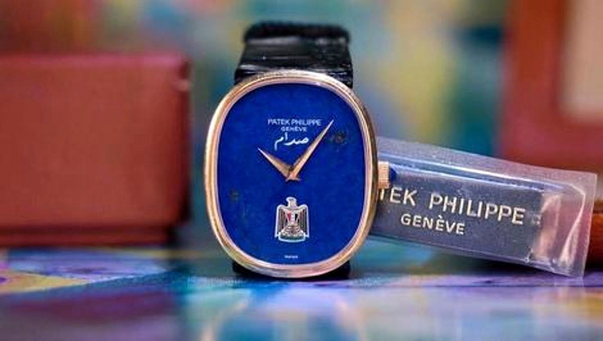 (عکس) هدیه ای به جا مانده از صدام حسین؛ یک ساعت لوکس طلای سوئیسی