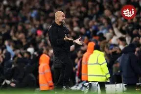 عکس| شکلک بازی گواردیولا کنار زمین