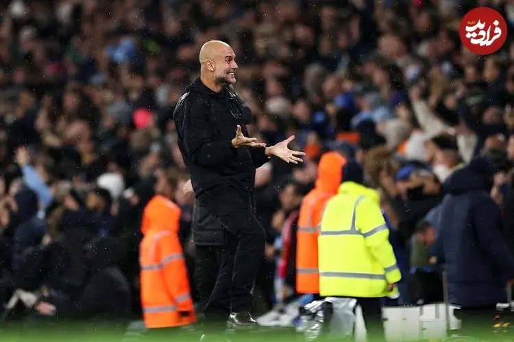 عکس| شکلک بازی گواردیولا کنار زمین