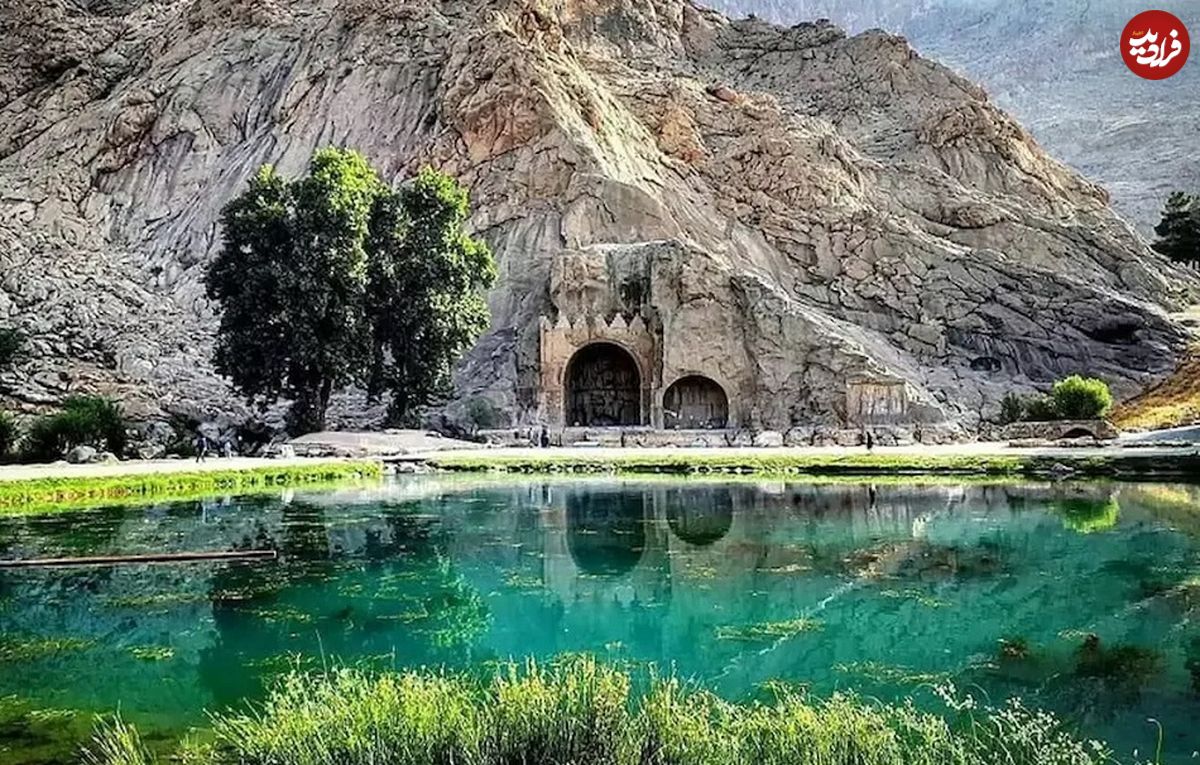 (عکس) سفر به ایران قدیم؛ منظرۀ «طاق بستان»؛ یک قرن قبل