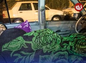 عکس؛ تهران، شهر بی‌خانمان‌های متحرک: رانندگانی که در پرایدشان زندگی می‌کنند