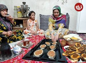ببینید؛ غذای روستایی در ایران؛ پخت نان ترکی پیده