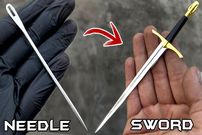 ببینید؛ فرآیند تبدیل یک سوزن جوالدوز به یک شمشیر کوچک منحصر به فرد