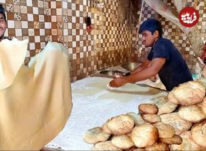ببینید| غذای خیابانی در پاکستان؛ پخت نان سنتی تنوری در لاهور