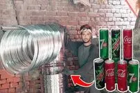 (ویدئو) فرآیند تبدیل میلیون ها قوطی فلزی نوشابه به سیم آلومینیومی در پاکستان