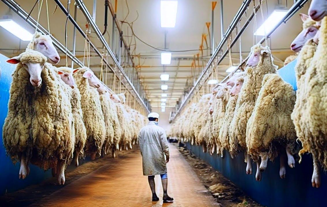 (ویدئو) از پرورش خلاقانه گوسفند تا پشم چینی و فرآوری گوشت در یک کارخانه مدرن استرالیایی