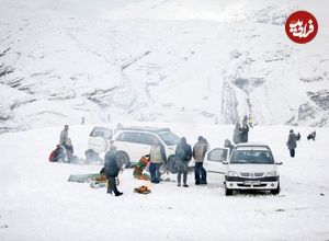 (ویدئو) صبح برفی جاده چالوس - مازندران