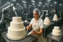 ببینید| مراحل تولید کیک خامه ای به روش نوین در کارخانه های کره جنوبی