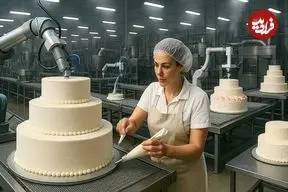 ببینید| مراحل تولید کیک خامه ای به روش نوین در کارخانه های کره جنوبی