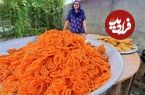 ببینید؛ غذای روستایی در هند؛ تهیه فافدای سنتی توسط مادربزرگ روستایی