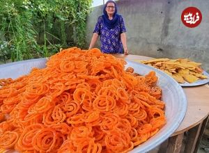 ببینید؛ غذای روستایی در هند؛ تهیه فافدای سنتی توسط مادربزرگ روستایی