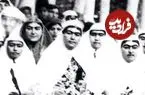 عکس| سفر زمان؛ زنان ناصرالدین شاه با مهمان خارجی‌شان در حیاط قصر