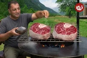 ببینید| غذای روستایی در آذربایجان؛ پخت استیک و نان و دم کردن چای در طبیعت