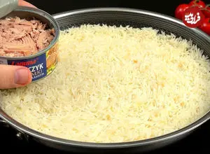 ببینید| طرز تهیه یک غذای جدید با برنج، گوجه و تن ماهی