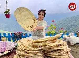 ببینید| غذای روستایی در ایران؛ پخت نان و تهیه اشکنه سنتی در روستایی کوهستانی