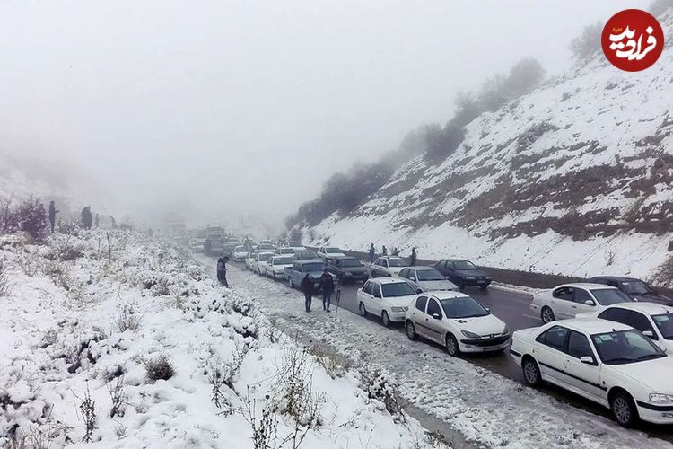 (عکس) ایران قدیم؛ «بی ام و، فورد، پیکان و یک اتوبوس در جاده هراز»؛ دهه 50