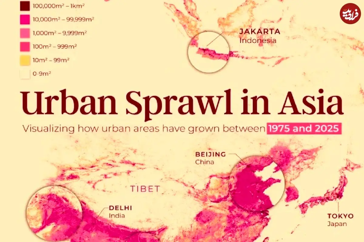 اینفوگرافی؛ پرجمعیت‌ترین کلانشهرهای قاره آسیا در سال ۲۰۲۵؛ جایگاه تهران