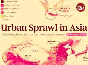 اینفوگرافی؛ پرجمعیت‌ترین کلانشهرهای قاره آسیا در سال ۲۰۲۵؛ جایگاه تهران