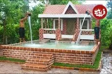 ببینید| مراحل دیدنی ساخت ویلای دو طبقه استخردار در جنگل های کامبوج